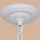 White/Blue Tiffany Stained Glass Foyer Chandelier Light with Metal Chain - 3 Lights